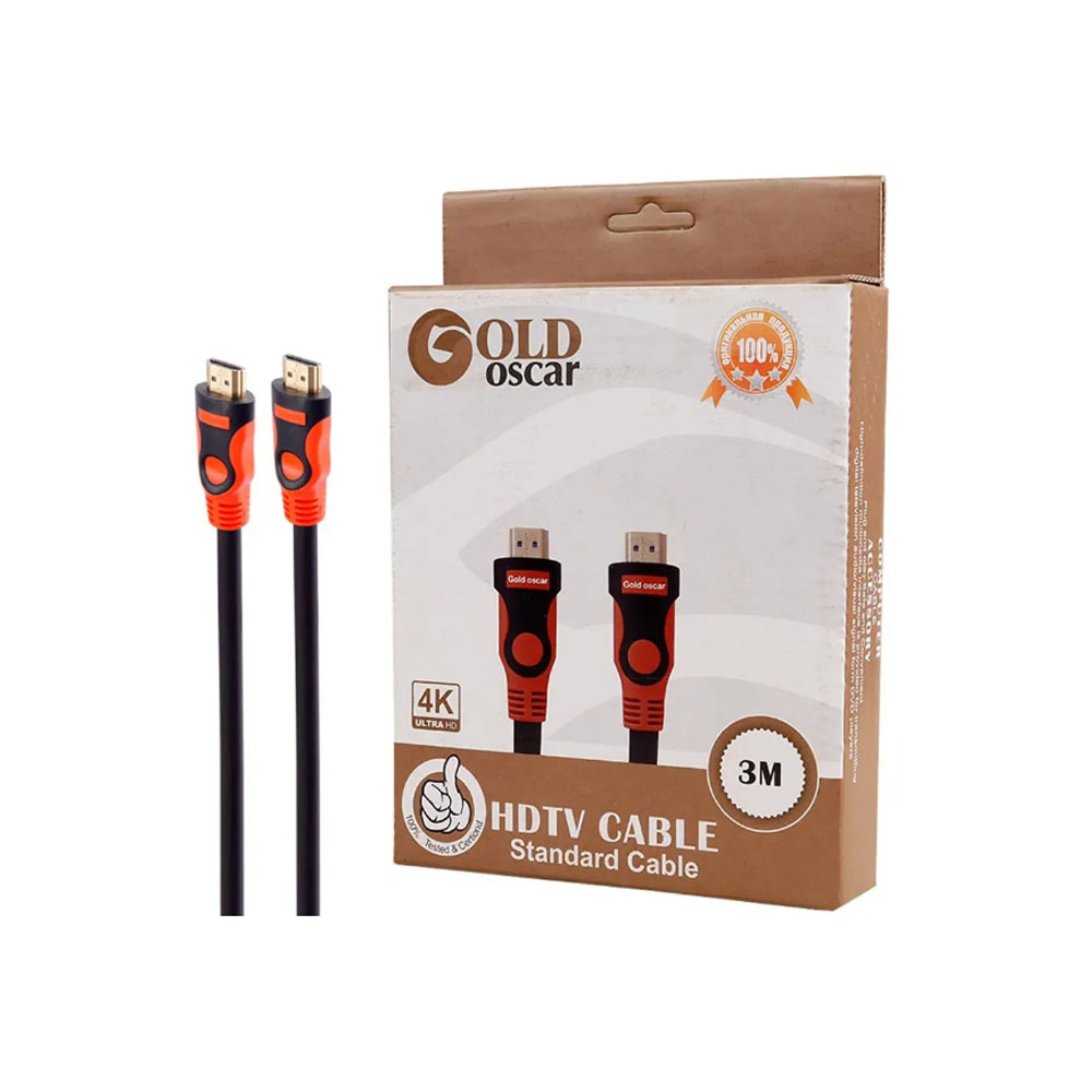 GOLD OSCAR 4K HDMI Cable 3M (کابل اچ‌دی‌ام‌آی برند گُلد اُسکَر ۴کی طول ۳ متر)