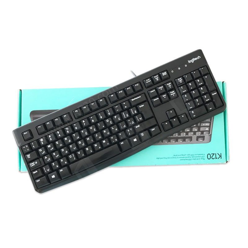 کیبورد باسیم لاجیتک مدل LOGITECH K120 - مشکی - الماس