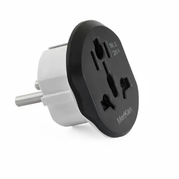 MERKAN 2‑to‑3 Power Plug Adapter (تبدیل دو به سه برق برند مرکان ساخت ایران)