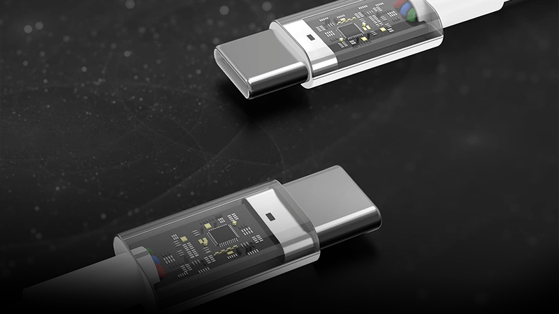 Type‑C 66W Transparent Dual Cable (کابل تایپ‌سی شفاف دو سر توان ۶۶ وات)