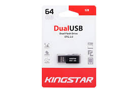 USB 2.0 64 GB KINGSTAR Drive S20 Dual  (فلش مموری ۶۴ گیگ کینگ‌استار مدل Drive S20 – دوطرفه)